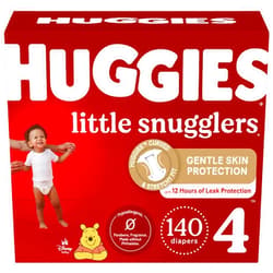 Huggies Size 4 Diapers, Little Snugglers Baby Diapers, Size 4 (22-37 lbs), 70 Count (Pack of 2)