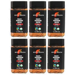 Mount Hagen 3.53oz Organic Freeze Dried Instant Coffee - 6 pack | Eco-friendly Coffee Made From Organic Medium Roast Arabica Beans | Fair-Trade Coffee Instant [6 x 3.53oz Jar]