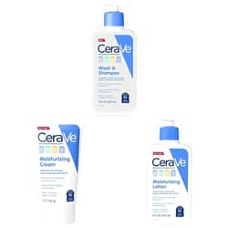 CeraVe Baby Wash & Shampoo | 2-in-1 Tear-Free Baby Wash, Paraben & Baby Cream | Gentle Moisturizing Cream with Ceramides & Baby Lotion | Gentle Baby Skin Care with Ceramides