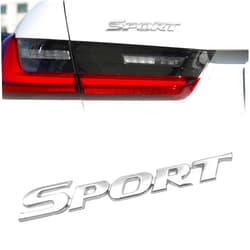 Damwot 2PCS 3D Metal Sport Sticker for Car, Personalise Sport Emblem Car Tailgate Decal Sticker, Universal Car Exterior Decoration Accessories, Trunk Fender 3D Premium Decals Emblem (Silver)