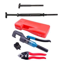 Muzata 45KN Upgraded Custom Hydraulic Hand Crimper Tool CK12 Bundle with 10 Set Black Cable Railing Kit CK21