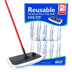 HOMEXCEL Reusable Microfiber Mop Pads Compatible with O-Cedar Hardwood Floor'N More Microfiber Mop-Mop Head Pads Refills for Wet and Dry Use-2 Pack