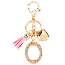 UTreers Cute A-Z Letter Keychain for Women Tassel Heart Keychains Girls Purse Bag Keys Charm Key Ring Gift