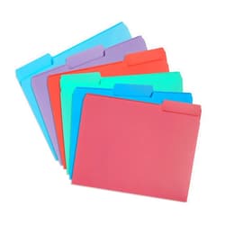 Blue Summit Supplies 30 Gem Tone Plastic File Folders, 1/3 Cut Tab, Letter Size, Assorted Colors, Great for Organizing and Easy File Storage, 30 Pack