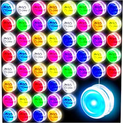Yunsailing 54 Pieces LED Light Up Yo Yo for Kids Plastic Bearing Responsive Trick Ball Beginner Level Yo Yo with LED Lights Colorful for Beginner Birthday Christmas Party Favors Goodie Bag Filler, Random Colors