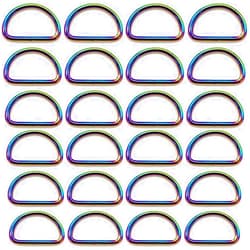 NIWONS Metal D Rings D Buckles - 1 Inch Non Welded Clips Belt Buckles Hardware Bags Ring for Purse Clasp Accessories (Rainbow)