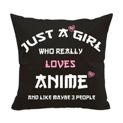 AcowSpt Anime Lover Gifts for Girls Anime Two Sided Printing Pillow Cover Just A Girl Who Really Loves Anime, Anime Lover Gift Japan Anime Fans Gift Throw Pillow, 18