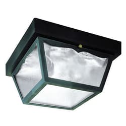 Westinghouse 6682300 Traditional Two-Light Outdoor Flush-Mount Fixture, Black Finish on Polypropylene, Frosted Glass Panels,White