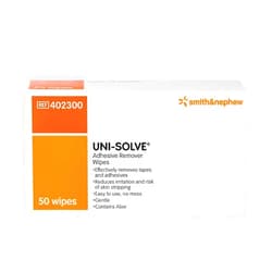 Smith & Nephew Uni Solve 402300 Adhesive Remover Wipe, Pack of 50