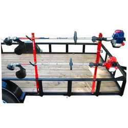 Jungle Jim's Double Trimmer Rack Trailer Rack For Mounting to Open Lawn & Landscape Trailers or Enclosed Trailer with Optional Wall Kit (2TR) Locking Trailer Organizer