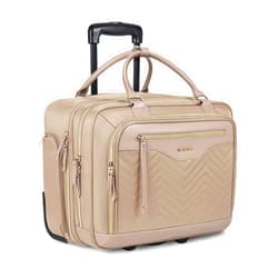 LIGHT FLIGHT Rolling Laptop Bag 17.3 inch Rolling Briefcase for Women Computer Bag with Wheels Rolling Laptop Case Overnight Roller Bag for Carry on Travel Work Business, Champagne