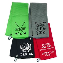 LullabyMall Personalized Golf Towel Black, Custom Golf Towels for Men, Size 16”X16”, 16”X24”, Masters Golf Towel, Mens Golf Towels, Dad Golf Towel for Men, Gift for Golf Lovers, Golf Players