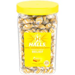 HALLS Relief Honey Lemon Cough Drops, Bulk Cough Drops, 250 Drops