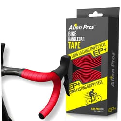 ALIEN PROS Bike Handlebar Tape Red New Model EP+ (Set of 2) - Wrap Your Bike for an Awesome Comfortable Ride - Enhance Your Bike Grip with These EVA PU Plus Bicycle Handle bar Tape, Red