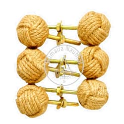 Aysha Nautical 32MM Dia Set of 6 Jute Rope Cabinet knobs Nautical Decor