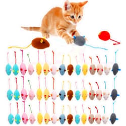 JOUTYFOR 60 Pack Cat Mouse Toys, 2.36 Inch Prefilled Catnip Plush Cat Mice Toys, Realistic Design Interactive Catnip Toy for Indoor Cats Play Fetch (Assorted Colors)