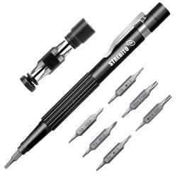 STREBITO Precision Screwdriver 13-in-1 Multi-Bit Small Screwdriver Set, Mangetic Pen Shape Pocket Screwdriver with Torx T5 T6 T8 T10, Pentalobe P5, Triwing Y00, for Phone, Computer, Laptop, Watch, EDC