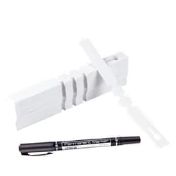 MIHEY 200 Pcs White Plastic Plant Tags with a Marker Pen, Wrap Around Hanging Tree Tags Nursery Garden Labels Waterproof Nursery Garden Stakes, 2x20cm