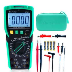 Xin Tester Digital Multimeter TRMS 6000 Counts Ohm Volt Amp Test AC DC Voltmeter Auto Ranging Continuity Test Diode Voltage Tester Duty-Cycle Capacitance Temperature for Automotive