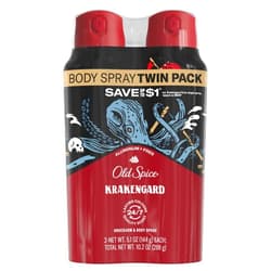 Old Spice Aluminum Free Body Spray for Men, Krakengard, 5.1 Oz (Pack of 2)