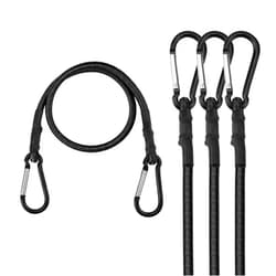 WORKPRO 24 Inch Bungee Cord with Aluminum Alloy Hook, 4 Pack Superior Rubber Heavy Duty Straps Strong Elastic Rope for Outdoor Tent, Luggage Rack, Camping, Cargo, Bike, Transporting, Storage, Black