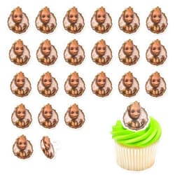 DecoPac Marvel Studios' Groot Cupcake Rings, 24 DecoPac I Am Groot Cupcake Decorations, Food Safe Guardians Of The Galaxy Cake Toppers, Party Favors – 24 Pack