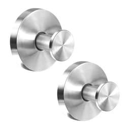 Dntorx Vacuum Suction Cup Hooks, 2 Pack Stainless Steel Suction Hooks for Shower Bathroom Towel Hooks Shower Hooks Holders Shower Hooks Hanging Towels, Loofah, Robe, Coat(Silver)