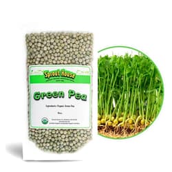 The Sprout House Green Peas - Organic Green Peas for Sprouting or Cooking, High Germination, Non-GMO, Resealable Bag for Freshness, Perfect for Salads, Shoots, & Healthy Recipes, 1LB Green Pea Seeds