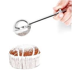 XVBITOR Sugar Shaker, Powdered Sugar Shaker Duster with 18/8 Stainless Steel Fine Mesh Dispenser Sugars and Spring Operated Handle for Sugar and Spices XVBITOR