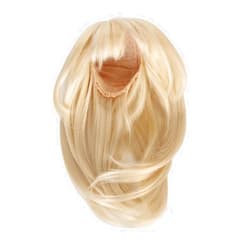 PerGar 1/6 BJD Doll Wig, Milk Gold Long Hair with Bangs, Doll Accessories High Elasticity High Temperature, DIY Decoration Doll Wig for 15.5 to 17cm