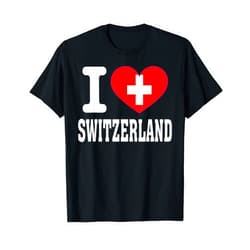 SWITZERLAND Heritage & Patriotic Apparel I Love Switzerland Heart Souvenir Lovers Pride Travel T-Shirt