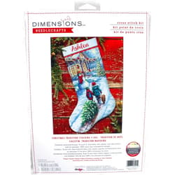 Dimensions 70-08995 Holiday Tradition DIY Personalizable Christmas Cross Stitch Stocking Kit, 16