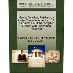 Samuel Mezansky,Simon E Sobeloff Murray Talanker, Petitioner, V. United States of America. U.S. Supreme Court Transcript of Record with Supporting Pleadings