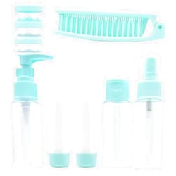 ANREONER 13 Pack Travel Size Toiletries Bottles and Jars Set, TSA Approved Portable Hard & Squeezable Plastic Travel Containers with Flip Cap/Spray/Lotion Bottles & Travel Case - Transparent