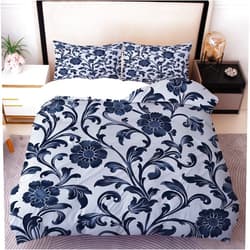 WANGDUANXIU Floral Pattern Duvet Cover, Plantwork Bedding Set, Symmetrical Design Suitable for Decorating Rooms for Teenagers, Girls, Boys, Curved Lines Themed Bedding Set with 2 Pillowcases