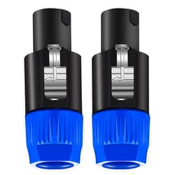 5 CORE 2 Packs 4 Pole Speakon Connector with Twist Lock Audio Jack Male Plug – Loud Speaker to Amplifier Plug - 4 Conductor Speak-On Cable Adapter Replacement Compatible NL4FC, NL4FX, NLT4X, NL2FC