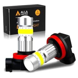 Alla Lighting 2800lm H8 H11 LED Fog Lights Bulbs, 6500K Xenon White H16 Replacement Xtreme Super Bright COB-72 SMD Cars Trucks