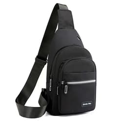 Seoky Rop Sling Bag Crossbody Backpack for Men Women Multipurpose Chest Shoulder Bag for Travel Hiking Daypack Black