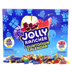 Galerie Christmas Jolly Rancher Countdown Advent Calendar, Assorted Fruit Chews and Hard Candies Inside, 24 Day Holiday Activity, 8.82 Ounces