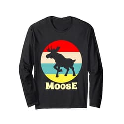 Vermont Moose Christmas Gifts For Kids And Toddler Retro Vintage Moose Long Sleeve T-Shirt