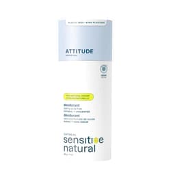 ATTITUDE Baking Soda Free Deodorant for Sensitive Skin with Oatmeal, EWG Verified, Aluminum Free, Plastic-Free, Unscented, 3 Ounces