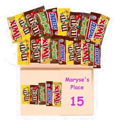 Maryse's Place Mars Full Size Candy Variety Pack, 15 ct - Snickers, M And M's Peanut- M And M's- 3 Musketeers, Twix, Milky Way