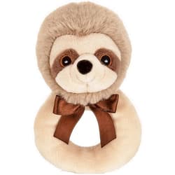 Bearington Collection Baby Lil’ Speedster, 5.5 Inch Sloth Plush Stuffed Animal Soft Ring Rattle, Sloth Baby Stuff