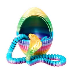Colatry 3D Printed Snake Eggs, 24In Dazzle Articulated Snake Egg Fidget Toy, 3D Printed Snake in Egg, Flexible Articulated Snake Egg Executive Desk Toy for Home Decor