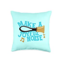 ADC Handbell Players Gear and Gifts For Handbell Choir Ringers Make A Joyful Noise Graphic Throw Pillow