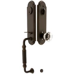 Emtek Orleans Style Tubular Handleset in Oil Rubbed Bronze with Old Town Knobs and 2 3/4' Backset