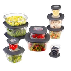 Rubbermaid Premier Easy Find Lids Meal Prep and Food Storage Containers, Set of 10 (20 Pieces Total), Grey |BPA-Free & Stain Resistant