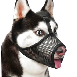 Mayerzon Dog Muzzle, Soft Muzzles for Large Medium Small Dogs, Mesh Dog Muzzle with Over-Head Strap for Biting Chewing Barking, Breathable Muzzle for Grooming Vet Visits Walking Allowing Drinking