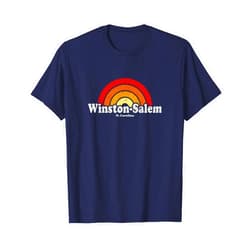 Retro North Carolina T-Shirts & NC Tees Winston-Salem North Carolina NC Vintage 70s Retro Rainbow De T-Shirt