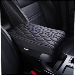 BODLYL Car Center Console Cover, Memory Foam Car Armrest Cushion, Black Auto Arm Rest Pad, Leather Arm Rest Covering Car, Hand Rest Pillow for SUV/Truck/Vehicle (Black)
